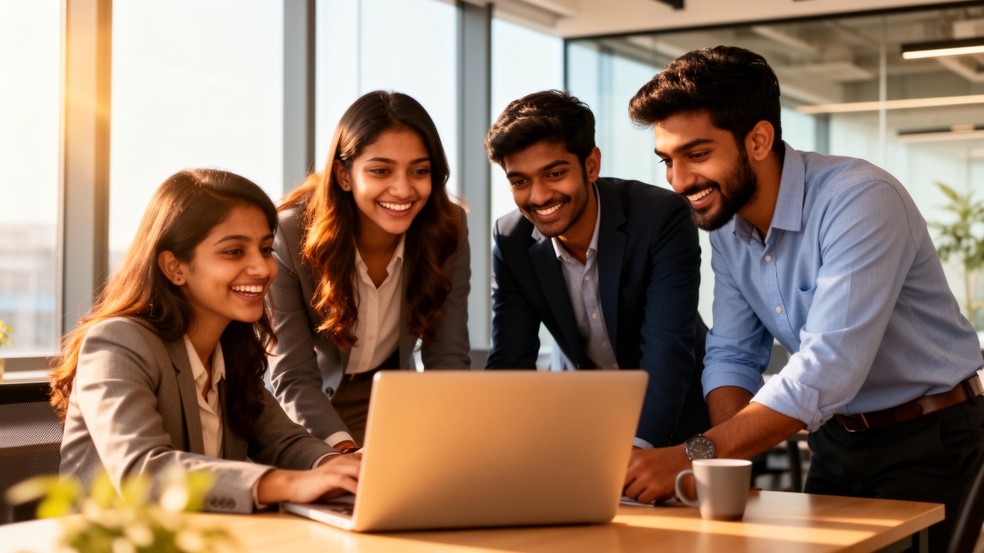 Cohort of Indian professionals collaborating on Oracle Fusion Cloud project